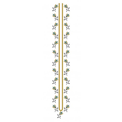 Cross Stitch Style Mens Neck Embroidery Design 25073