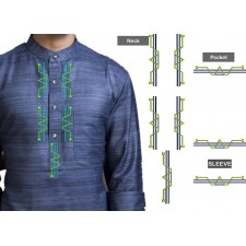 Latest Placket Mens Neck Embroidery Design 25475
