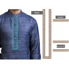 Placket Mens Neck Embroidery Design 25472