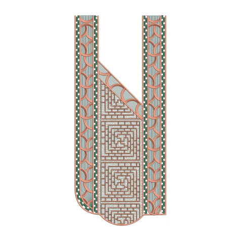 African Agbada Men's Neck Embroidery Design