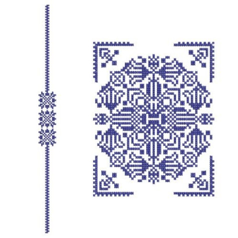 Bosnian Ethnic Cross-Stitch Embroidery Design