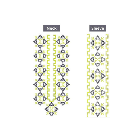 Cross Stitch Kurta Neck Embroidery Design