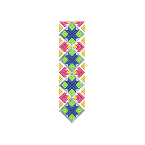 Folkloric Neon Geometric Embroidery Design