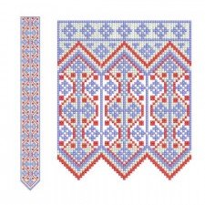 Long Snowflake Fair Isle Embroidery Border Long Snowflake Fair Isle Embroidery Border