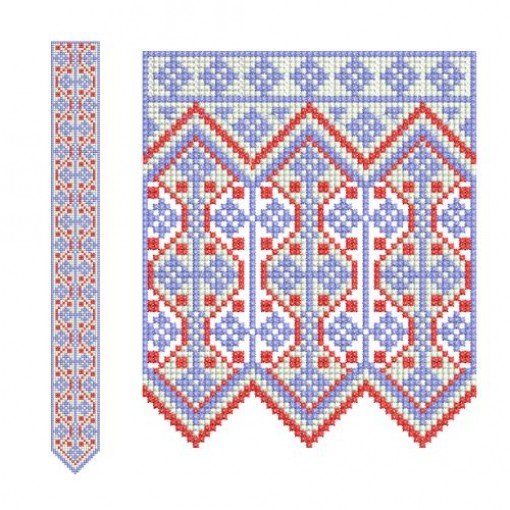 Long Snowflake Fair Isle Embroidery Border Long Snowflake Fair Isle Embroidery Border