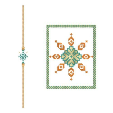 Traditional Neck Cross-Stitch Embroidery Design
