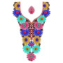 Vibrant Color Arabian Jalabiya Neck