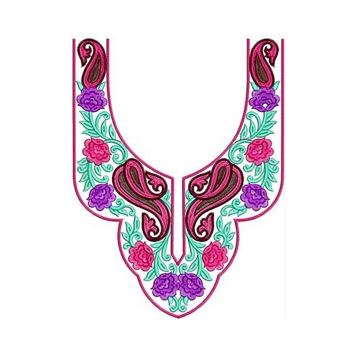 Paisley Flat Neck Embroidery