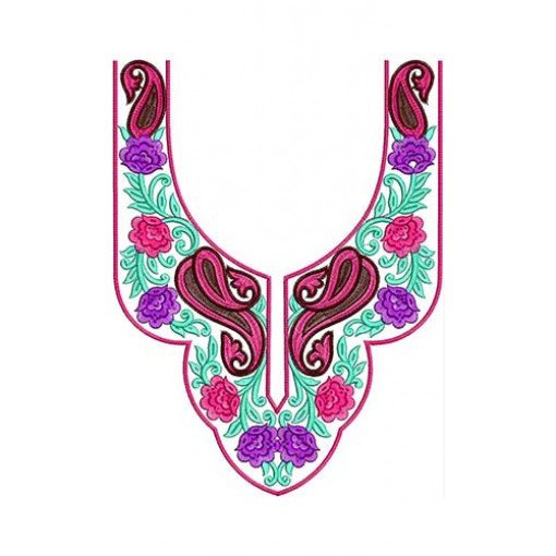 Paisley Flat Neck Embroidery