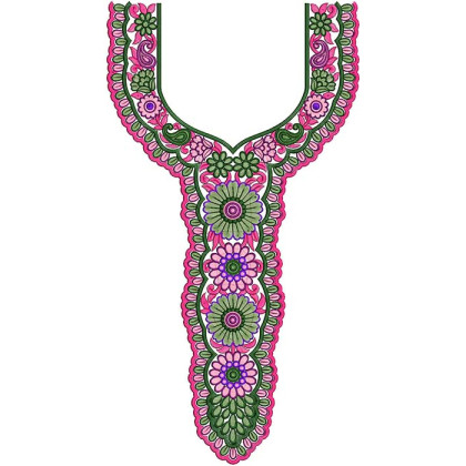 Pakistani Jalabiya Neck Embroidery Designs