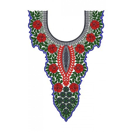10007 Neck Embroidery Design