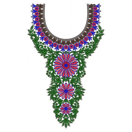 10009 Neck Embroidery Design