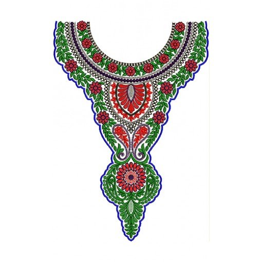 10010 Neck Embroidery Design
