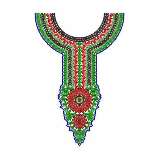 10013 Neck Embroidery Design