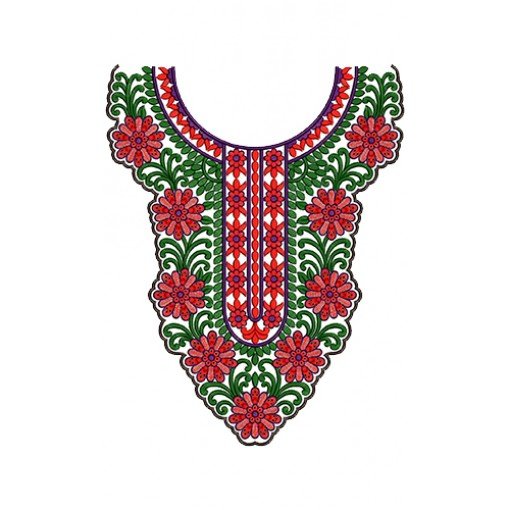 10015 Neck Embroidery Design