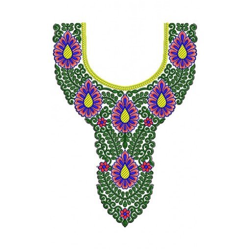 10016 Neck Embroidery Design