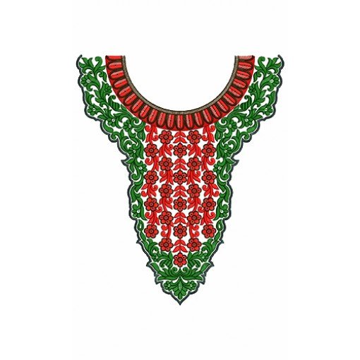 10017 Neck Embroidery Design