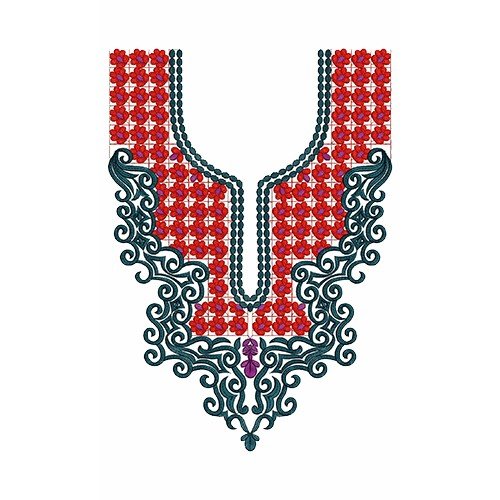 10018 Neck Embroidery Design