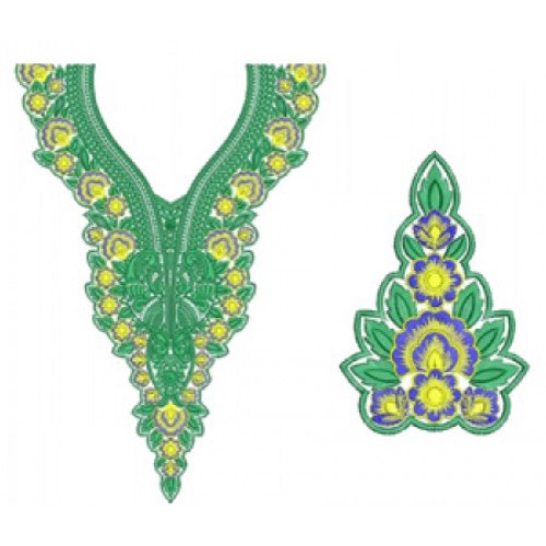 10033 Neck Embroidery Design