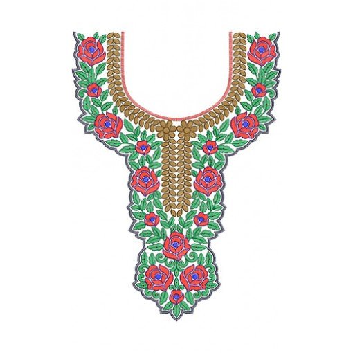 10091 Neck Embroidery Design