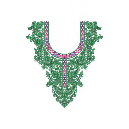10107 Neck Embroidery Design