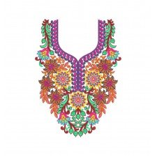 Modern British Clothing Neck Gala Embroidery Design