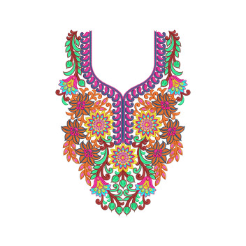 Modern British Clothing Neck Gala Embroidery Design