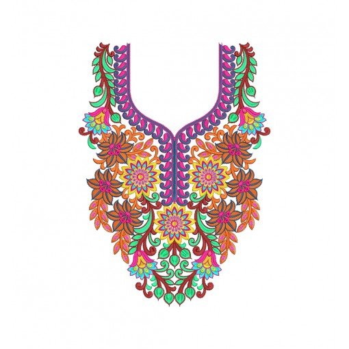 Modern British Clothing Neck Gala Embroidery Design