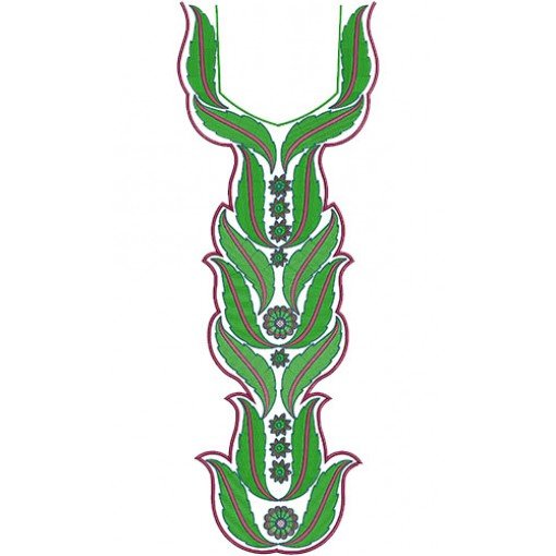 10227 Long Neck Dress Embroidery Design