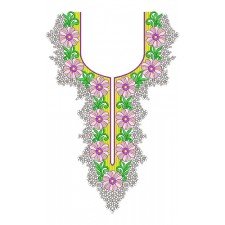 Rhinestone Neck Embroidery Design 11020