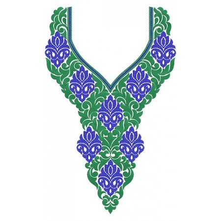 Tatami Stitch Neck Embroidery Design 11024