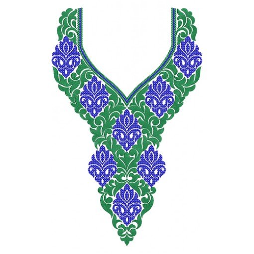 Tatami Stitch Neck Embroidery Design 11024