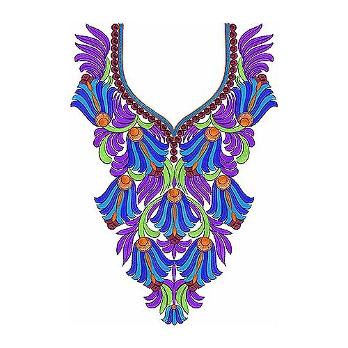 Dubai New Fashion 2014 Neck Embroidery Design
