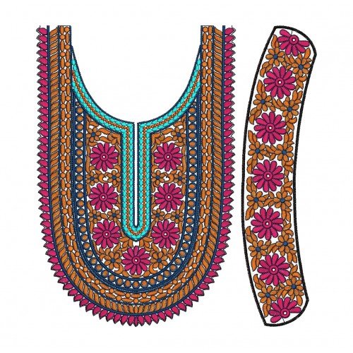 11574 Neck Embroidery Design