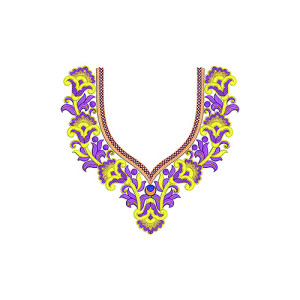Embroidery Peplum Top Neck Embroidery Design