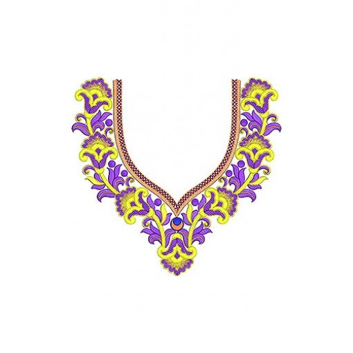 Embroidery Peplum Top Neck Embroidery Design