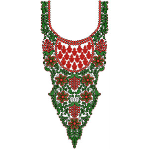Creative Patterns Neck Embroidery Design 12523