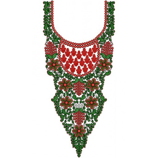 Creative Patterns Neck Embroidery Design 12523