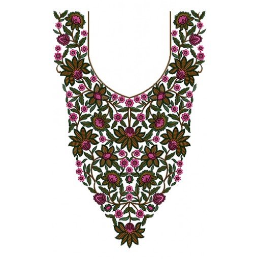 Floral Tatami Stitch Neck Design 12524