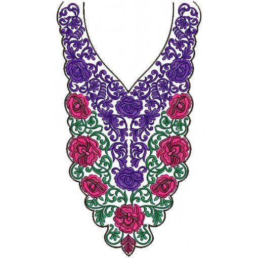 Wedding Selection Neck Embroidery Design 12525