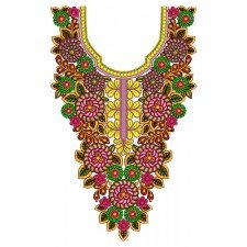 Ladylike Women's Neck Embroidery Design 12526