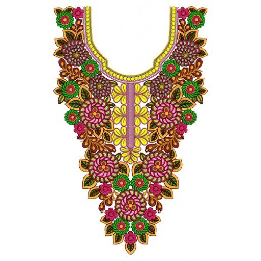 Ladylike Women's Neck Embroidery Design 12526