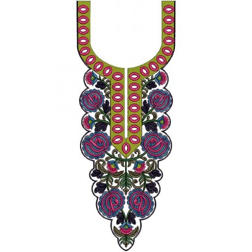 Ladies Dress Embroidery Neck Design 12531
