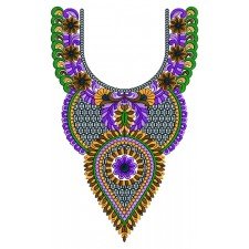 Stylish Scoop Neck Embroidery Design 12535
