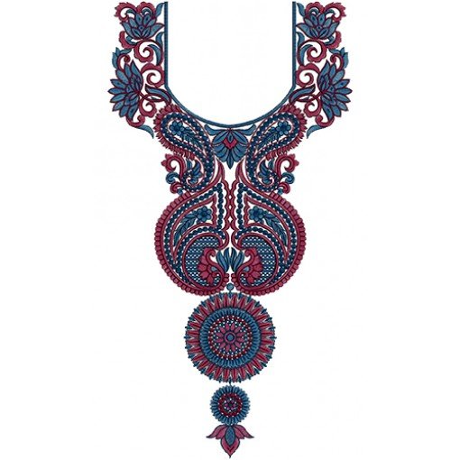 Latest Computer Embroidery Design For Neck 13956