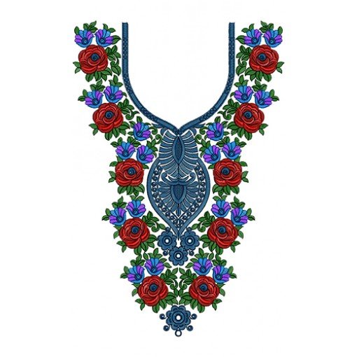 Neck Embroidery Pattern 13958