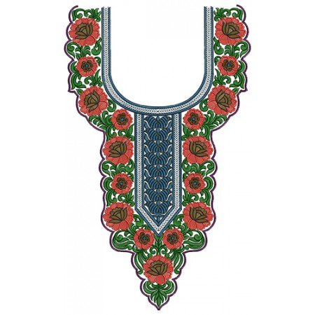 Pakistani Neck Embroidery Design 13966