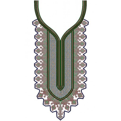 Ladies Fashion Neck Embroidery Design 14025