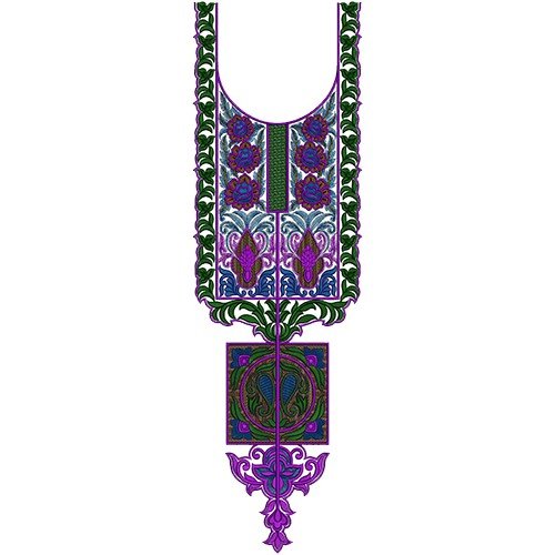 High Quality Embroidery Neck Design 14032