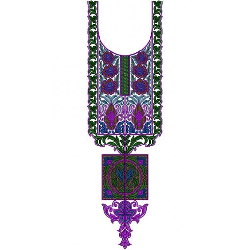 High Quality Embroidery Neck Design 14032